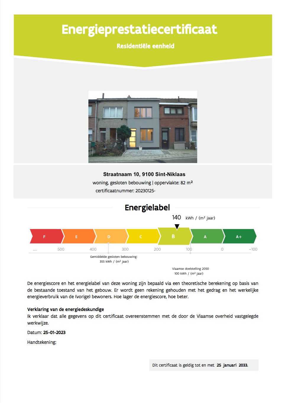 EPC Energieprestatiecertificaat